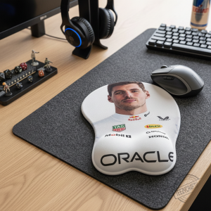 Max Verstappen Ergonomic Wrist Rest Mouse Pad for Racing Fans