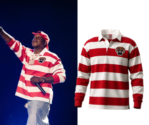 Jadakiss Jay-Z Concert Dog Head Striped Polo Shirt 3 Jadakiss Jay-Z Concert Dog Head Striped Polo Shirt
