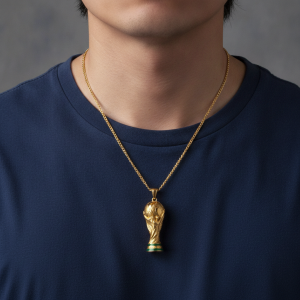 FIFA World Cup Trophy Replica Pendant Necklace for Soccer Fans 6 FIFA World Cup Trophy Replica Pendant Necklace