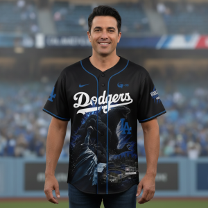 Godzilla Minus One Los Angeles Dodgers Black Baseball Jersey