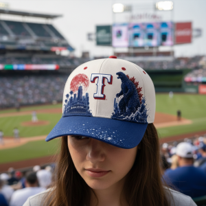 Texas Rangers x Godzilla Minus One Baseball Cap 6 Texas Rangers x Godzilla Minus One Baseball Cap