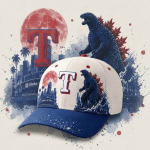 Texas Rangers x Godzilla Minus One Baseball Cap 4 Texas Rangers x Godzilla Minus One Baseball Cap