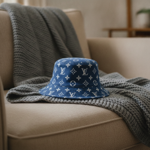 Louis Vuitton Everyday LV Monogram Bucket Hat Blue Brown Black All Over Print