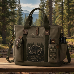 Jimothy King Raccoon Feral Legend Seattle Tote Bag - Funny Trash Panda Canvas Tote 4 Jimothy King Raccoon Feral Legend Seattle Tote Bag