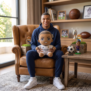 Kylian Mbappe Real Madrid Plush Toy - Soccer Collectible Doll