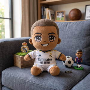 Kylian Mbappe Real Madrid Plush Toy - Soccer Collectible Doll