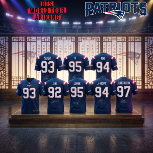 New England Patriots x BTS World Tour 2026 Limited Edition Jersey - Crossover Shirt 3 New England Patriots x BTS World Tour 2026 Limited Edition Jersey - Crossover Shirt