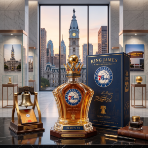 LeBron James Philadelphia 76ers King James Whiskey Decanter - Collector Set