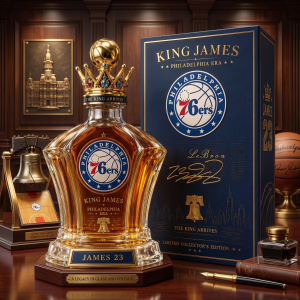 LeBron James Philadelphia 76ers King James Whiskey Decanter - Collector Set