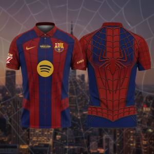Barcelona FC x Spider-Man Brand New Day Collaboration Game Day 2026 Polo Shirt
