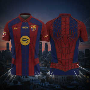 Barcelona FC x Spider-Man Brand New Day Collaboration Game Day 2026 Polo Shirt