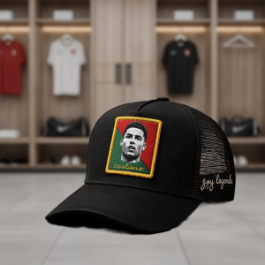 Cristiano Ronaldo Edu Aguirre Soy Leyenda Embroidered Mesh Back Trucker Cap 5 Cristiano Ronaldo Edu Aguirre Soy Leyenda Embroidered Mesh Back Trucker Cap