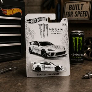 Monster Energy Ultra White Diecast Toy Car Custom Sportscar Model