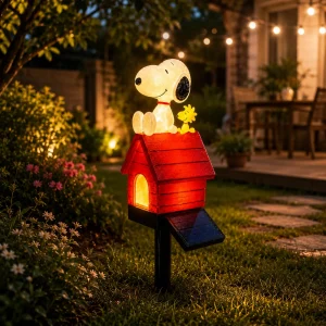 2026 Snoopy And Woodstock House Solar Garden Light
