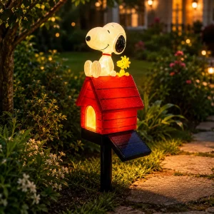2026 Snoopy And Woodstock House Solar Garden Light