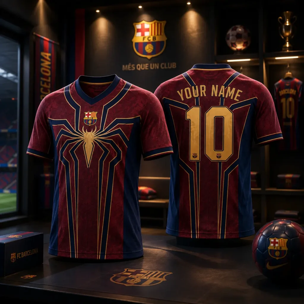 FC Barcelona x Spider-Man Brand New Day Personalized Special Edition Soccer Jersey Shirt FC Barcelona x Spider-Man Brand New Day Personalized Soccer Jersey