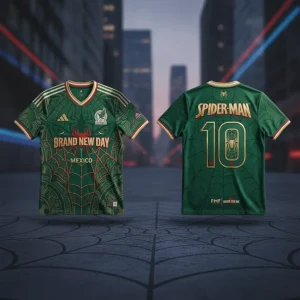 Mexico x Spider-Man Brand New Day Green & Gold Aztec Special Edition Soccer Jersey