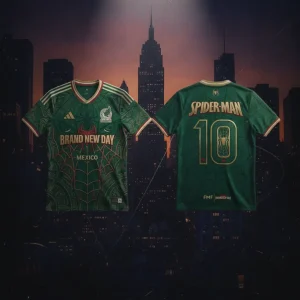 Mexico x Spider-Man Brand New Day Green & Gold Aztec Special Edition Soccer Jersey