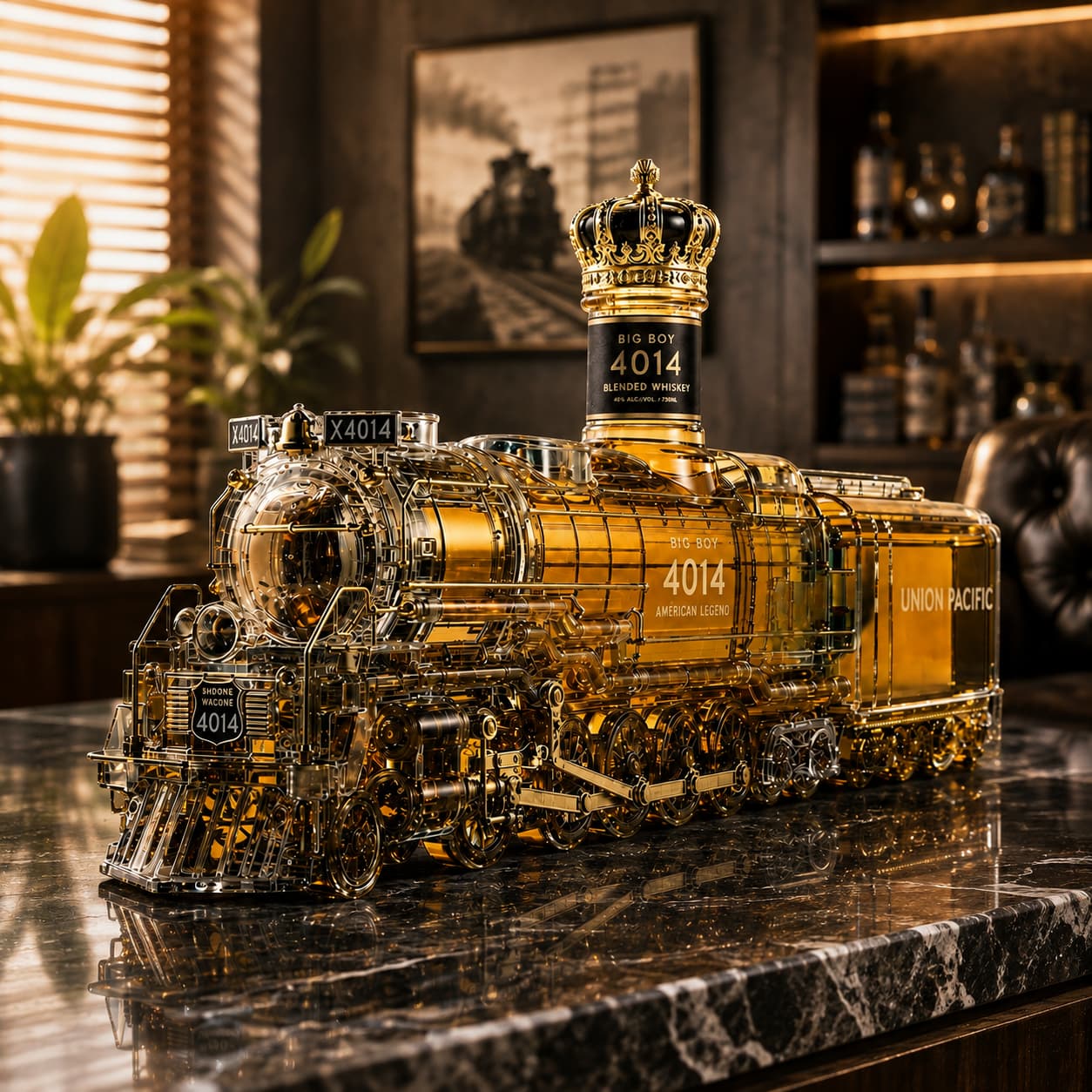 Big Boy 4014 85th Anniversary Locomotive Whiskey Decanter Bottle