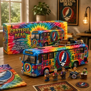 Grateful Dead 60th Anniversary Psychedelic Tour Bus Collector's Building Set