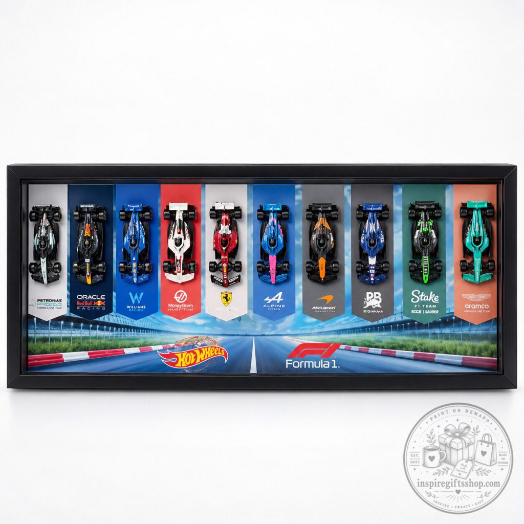 Hot Wheels x Formula 1 Framed Diecast Display – Limited Edition F1 Racing Wall Art | Motorsport Collector Decor
