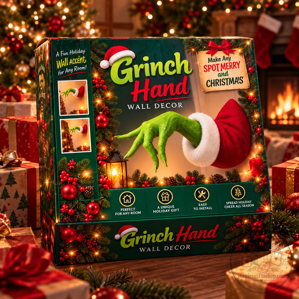 Grinch Christmas Ornament Wall Mount – Funny Green Hand Holiday Decor | Whimsical Grinchmas Ornament Holder 7 Grinch Christmas Ornament Wall Mount – Funny Green Hand Holiday Decor | Whimsical Grinchmas Ornament Holder