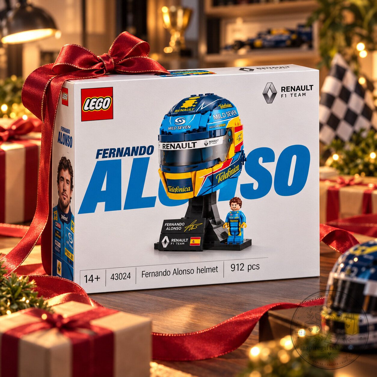 Fernando Alonso Renault LEGO Helmet – 2005–2006 F1 Racing Helmet Building Set | Formula 1 Collector Display 7 Fernando Alonso Renault LEGO Helmet – 2005–2006 F1 Racing Helmet Building Set | Formula 1 Collector Display