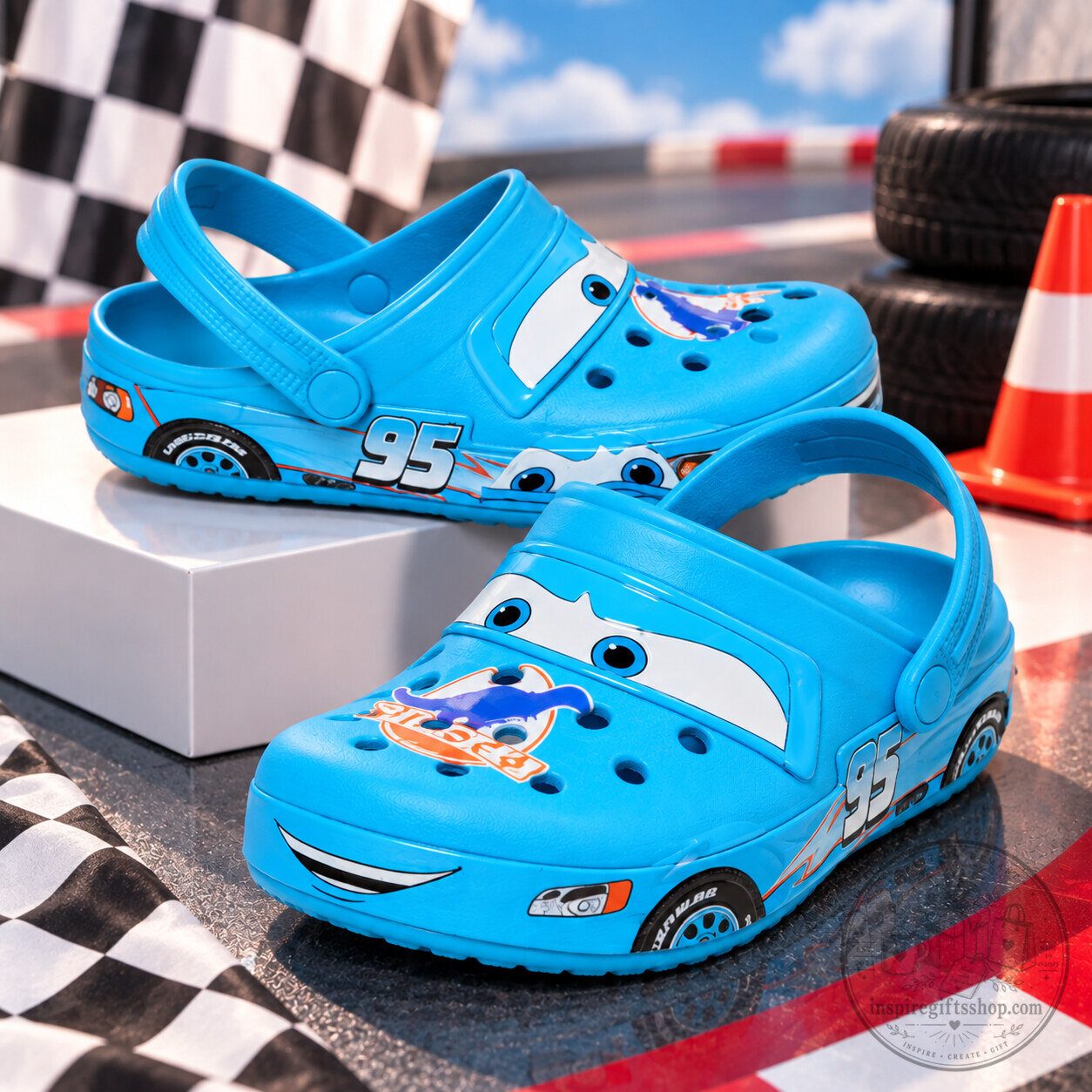 Crocs Lightning McQueen Dinoco Clog – Disney Pixar Cars Blue Racing Shoes | Character-Inspired Classic Clog