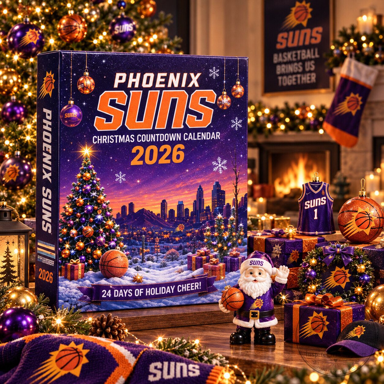 Phoenix Suns Christmas Advent Calendar 2026 – 24-Day Basketball Countdown Gift | Suns Fan Holiday Collectible