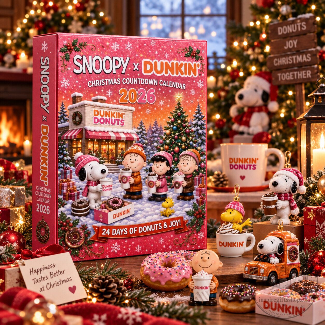 Snoopy Dunkin’ Donuts Christmas Advent Calendar 2026 – 24-Day Holiday Countdown | Peanuts Coffee & Donut Fan Gift