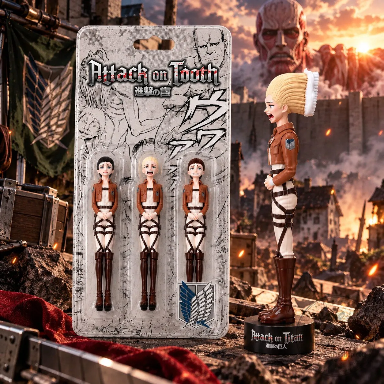 Attack on Titan Parody Toothbrush Set 2026 – Anime Bathroom Gift | Titan Inspired Novelty Dental Set 6 Attack on Titan Parody Toothbrush Set 2026 – Anime Bathroom Gift | Titan Inspired Novelty Dental Set
