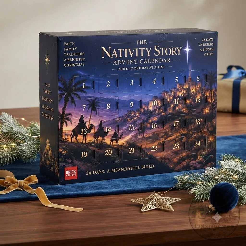 Christian Nativity Advent Calendar 2026 – 24 Day Brick Building Christmas Countdown | Jesus Birth Story Family Gift