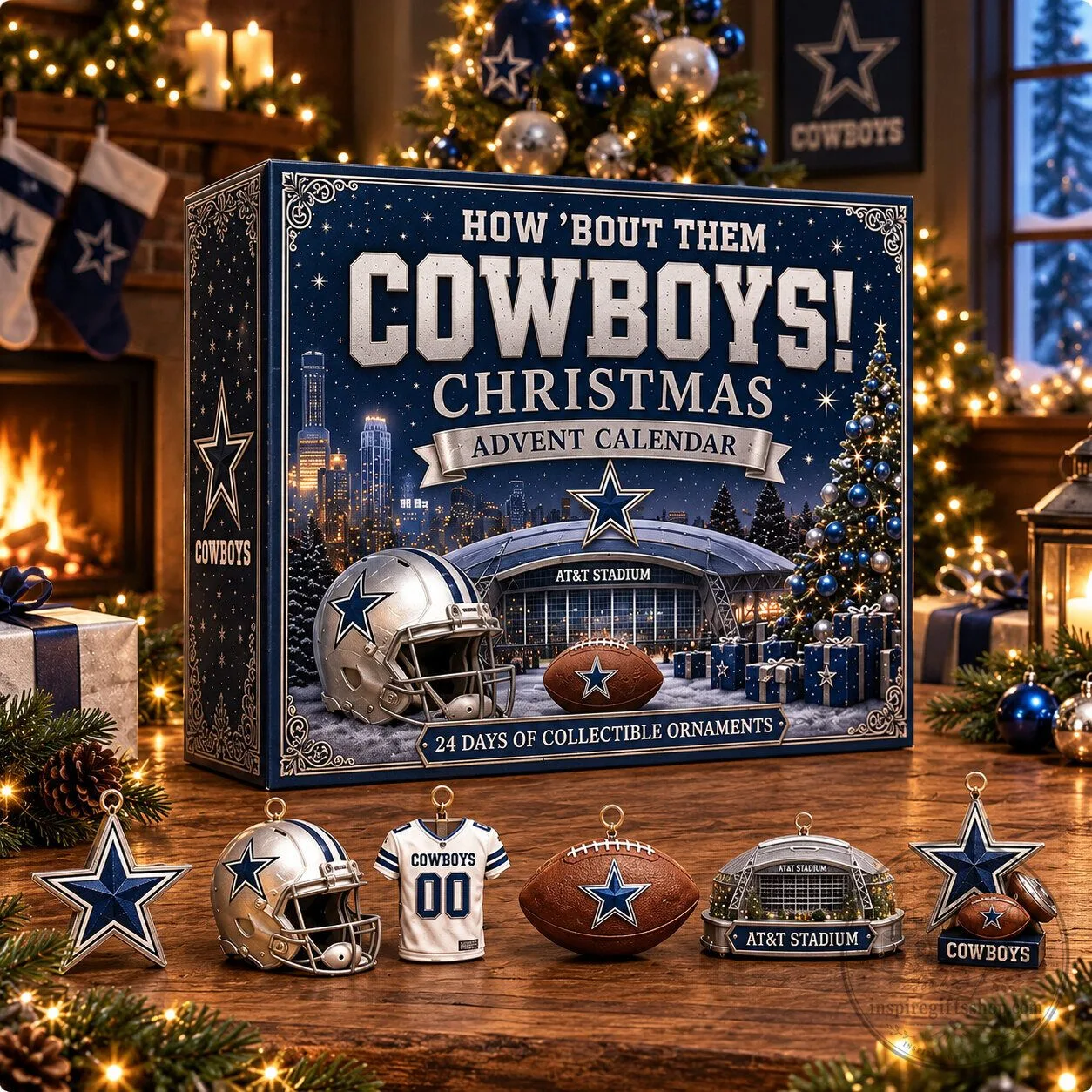 Dallas Cowboys Advent Calendar 2026 – 24 Day Christmas Countdown Gift | NFL Football Fan Holiday Collectible
