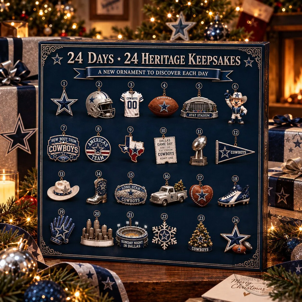 Dallas Cowboys Advent Calendar 2026 – 24 Day Christmas Countdown Gift | NFL Football Fan Holiday Collectible 6 Dallas Cowboys Advent Calendar 2026 – 24 Day Christmas Countdown Gift | NFL Football Fan Holiday Collectible