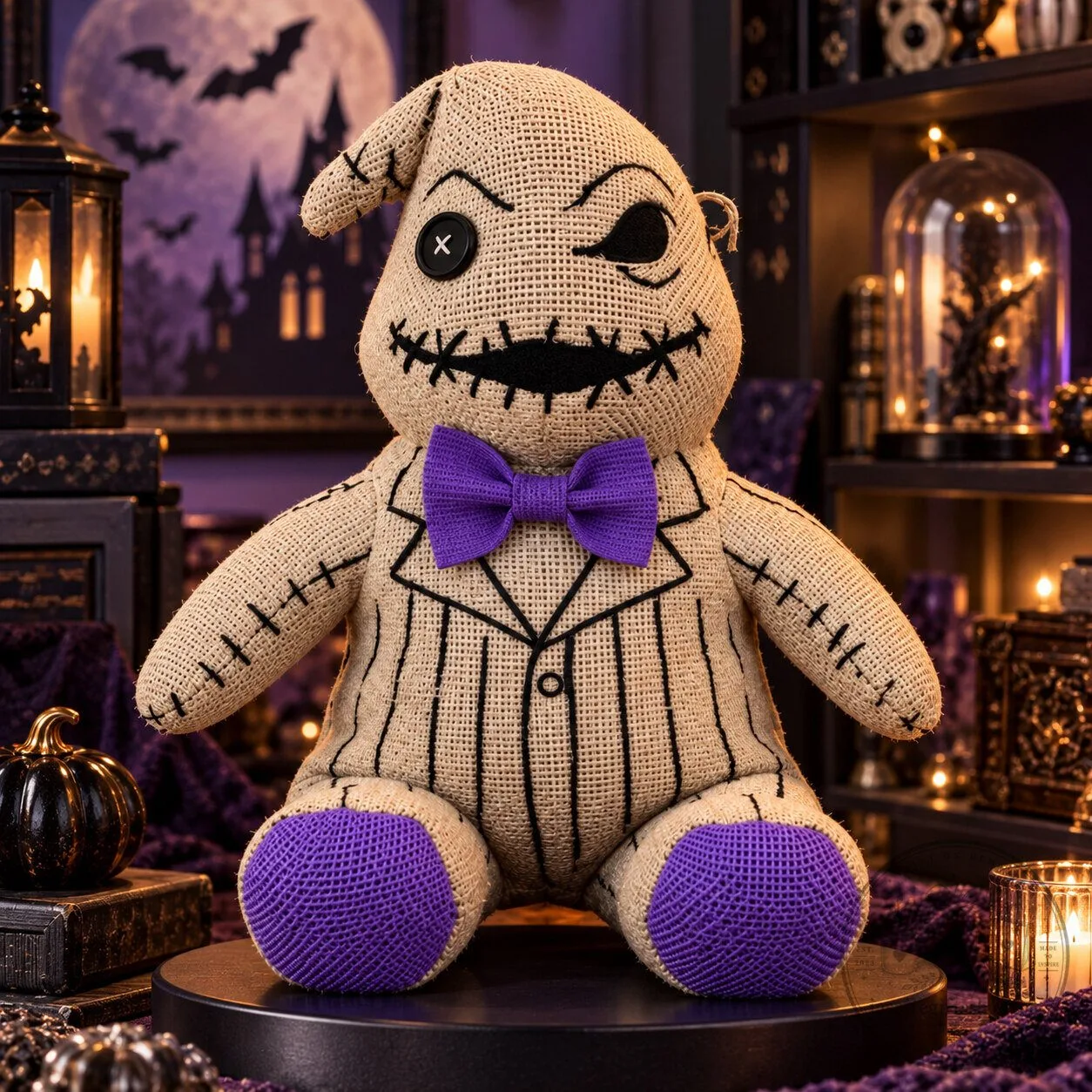 Oogie Boogie Starbucks Inspired Plush 2026 – Purple Bow Tie Nightmare Before Christmas Stuffed Toy | Halloween Collector Gift 7 Oogie Boogie Starbucks Inspired Plush 2026 – Purple Bow Tie Nightmare Before Christmas Stuffed Toy | Halloween Collector Gift