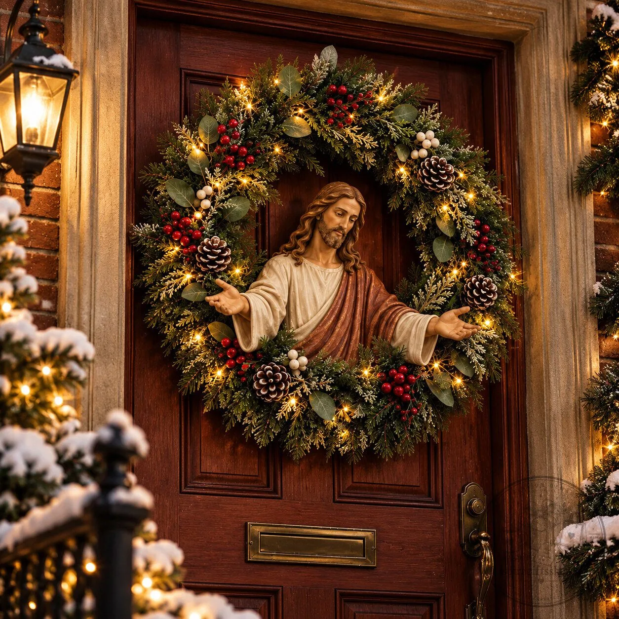 Jesus Christmas Wreath – Christian Front Door Decoration | Religious Nativity Holiday Decor 4 Jesus Christmas Wreath – Christian Front Door Decoration | Religious Nativity Holiday Decor