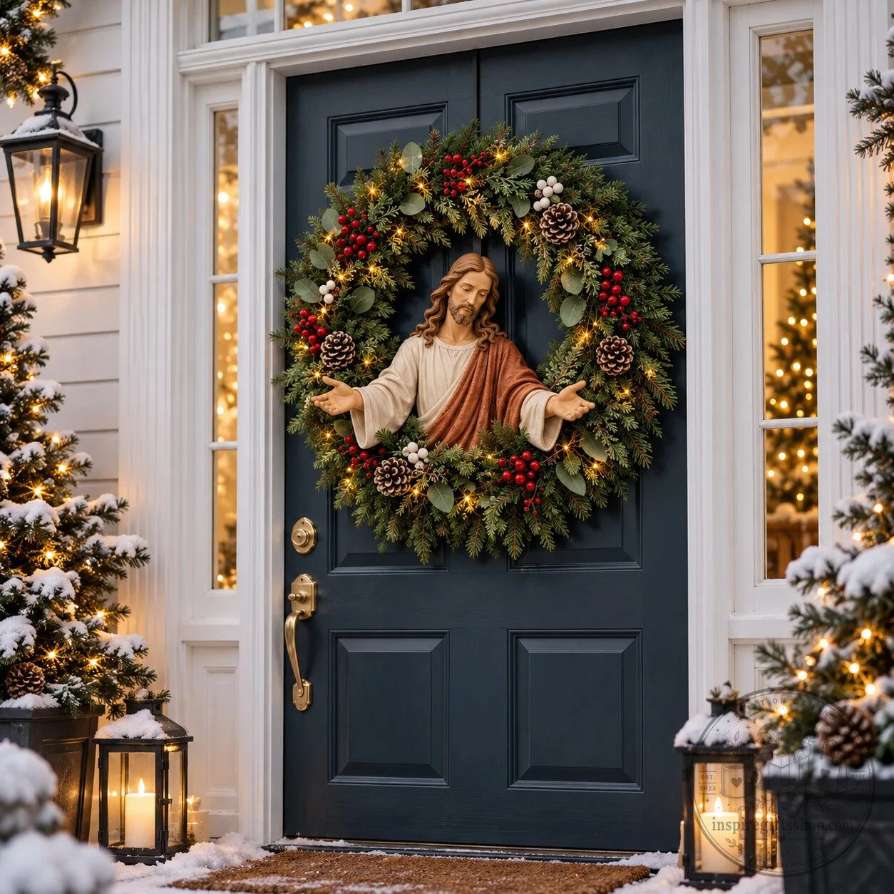 Jesus Christmas Wreath – Christian Front Door Decoration | Religious Nativity Holiday Decor 7 Jesus Christmas Wreath – Christian Front Door Decoration | Religious Nativity Holiday Decor