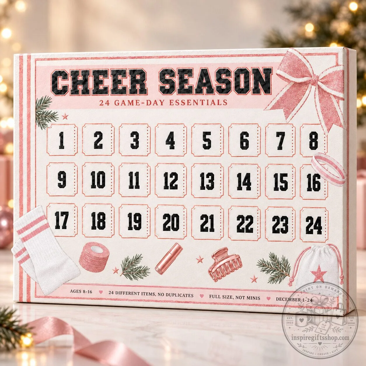 Cheer Advent Calendar 2026 – 24 Day Christmas Countdown | Cheerleader & Team Holiday Gift