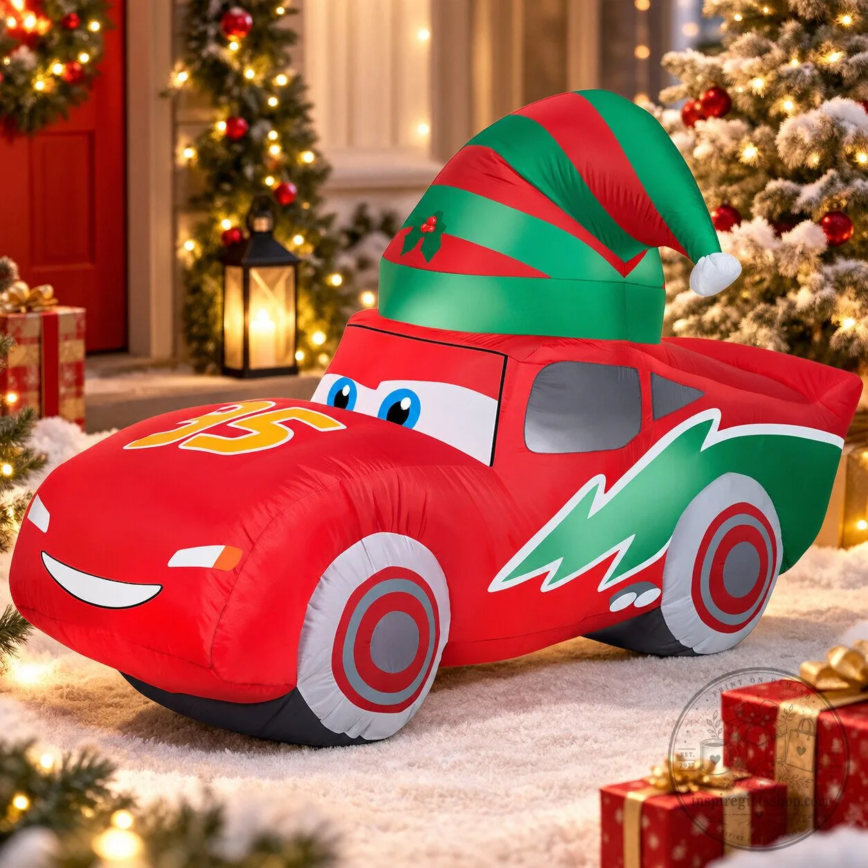 Disney Lightning McQueen Christmas Inflatable – Lighted Cars Holiday Yard Decoration | Christmas Decor 4 Disney Lightning McQueen Christmas Inflatable – Lighted Cars Holiday Yard Decoration | Christmas Decor