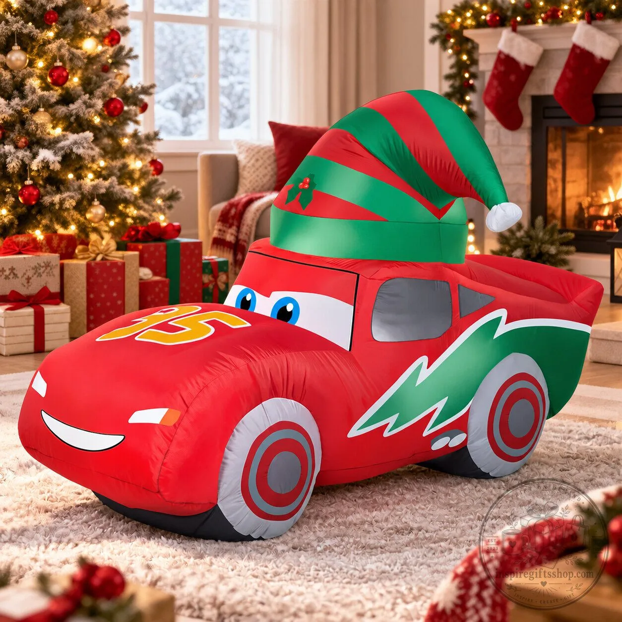 Disney Lightning McQueen Christmas Inflatable – Lighted Cars Holiday Yard Decoration | Christmas Decor 5 Disney Lightning McQueen Christmas Inflatable – Lighted Cars Holiday Yard Decoration | Christmas Decor