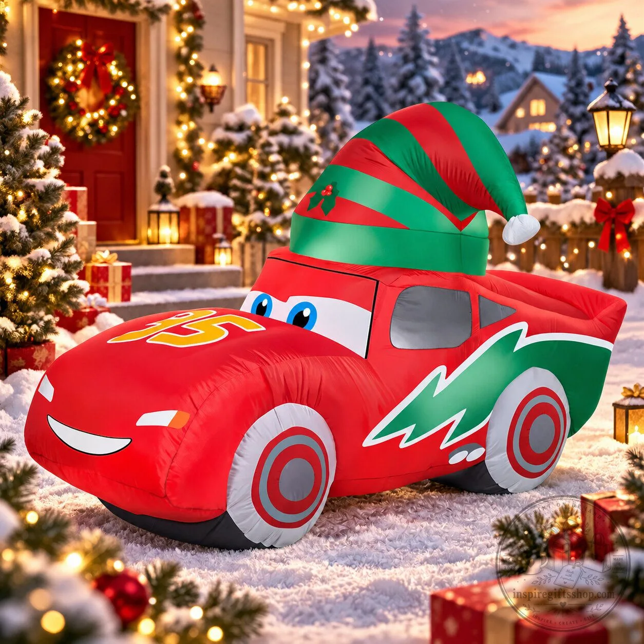 Disney Lightning McQueen Christmas Inflatable – Lighted Cars Holiday Yard Decoration | Christmas Decor 6 Disney Lightning McQueen Christmas Inflatable – Lighted Cars Holiday Yard Decoration | Christmas Decor