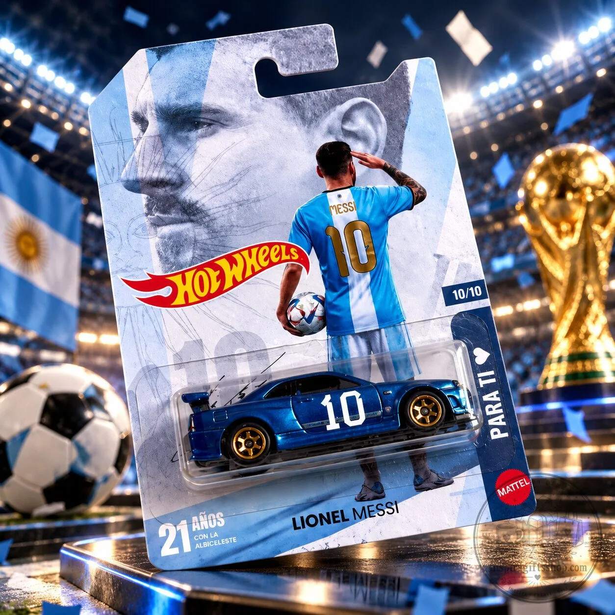 Lionel Messi Custom Toy Car – Hot Wheels-Style Fan-Made Package | Football Collector Gift 4 Lionel Messi Custom Toy Car – Hot Wheels-Style Fan-Made Package | Football Collector Gift