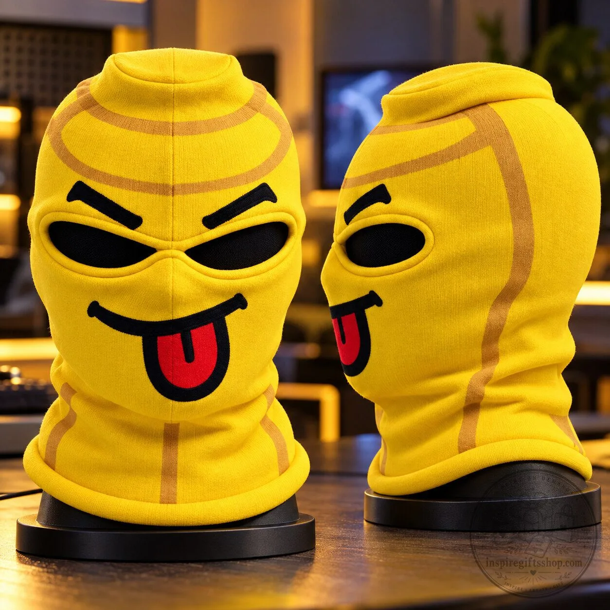"Stay Warm with the LEGO Yellow Menace Ski Mask Balaclava" 2 LEGO Yellow Menace Head Ski Mask – Funny Brick Face Balaclava | Winter Ski & Snowboard Gear