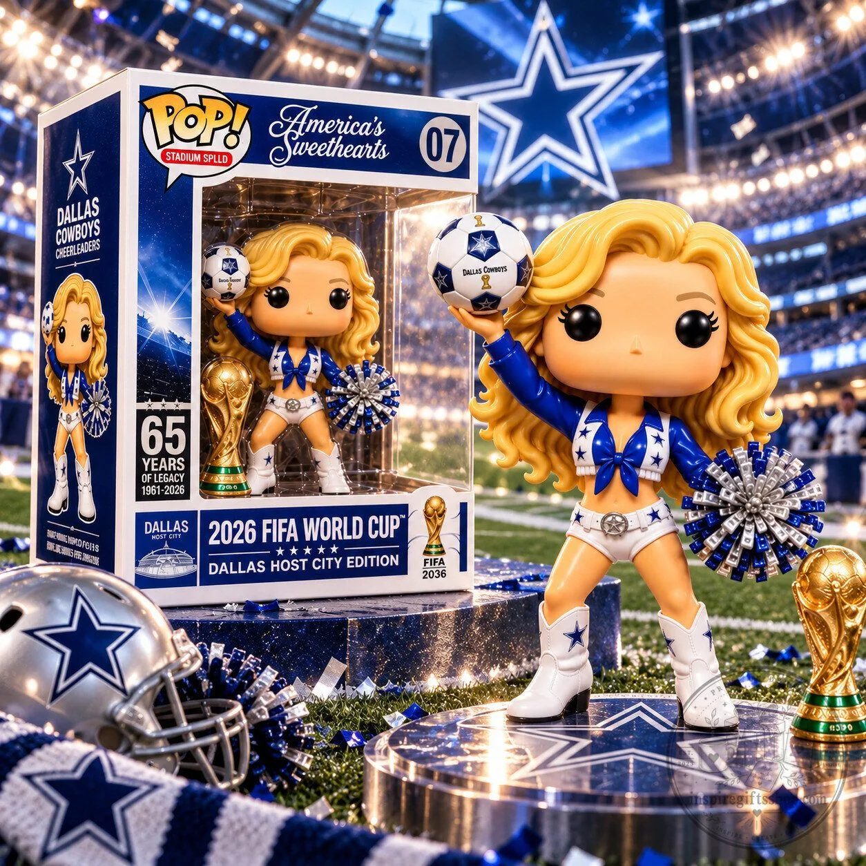 Dallas Cowboys Cheerleaders Funko Pop Style Figure – FIFA World Cup 2026 Collectible | Dallas Fan Gift
