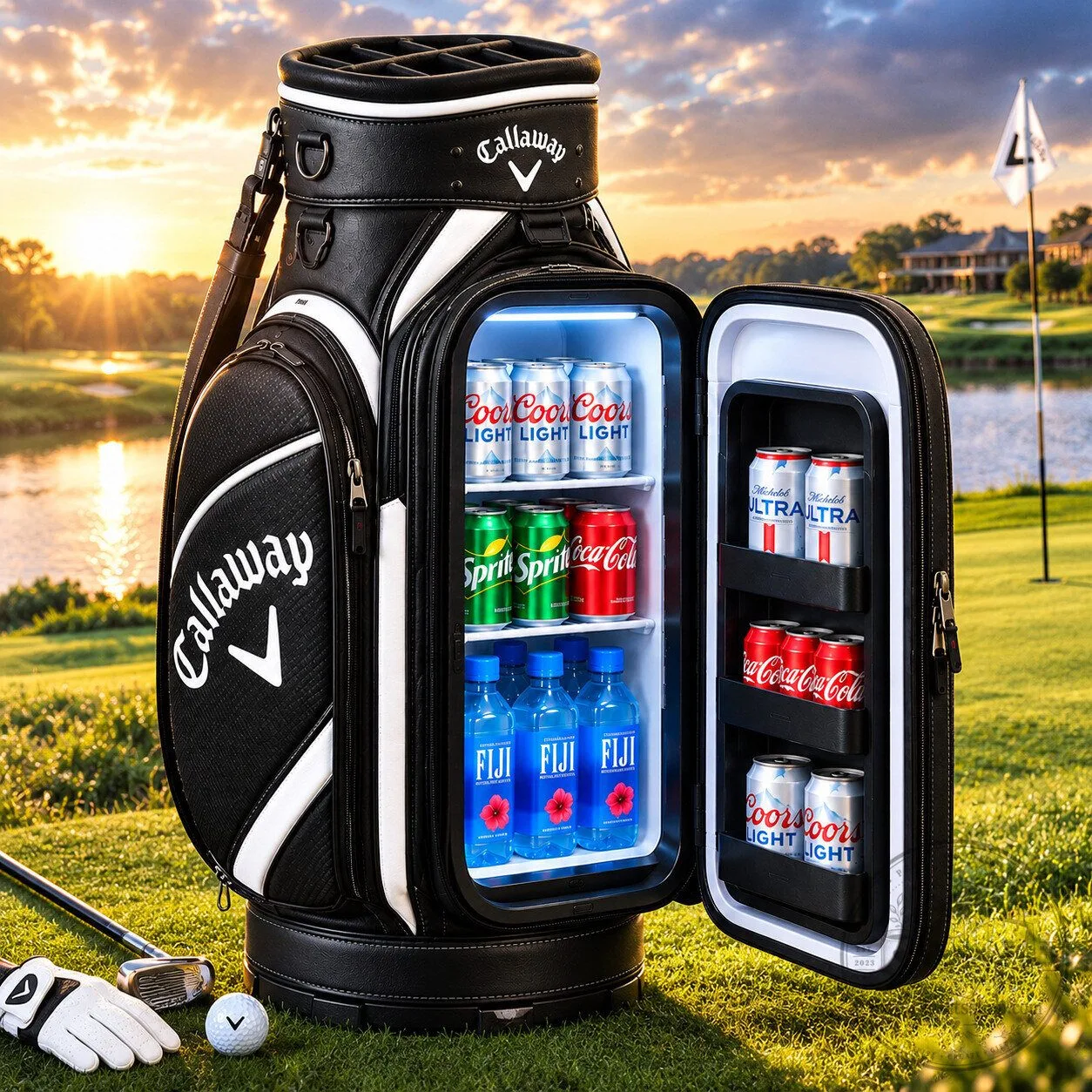 Callaway Golf Bag Mini Fridge – Novelty Drink Cooler | Golfer Man Cave Gift