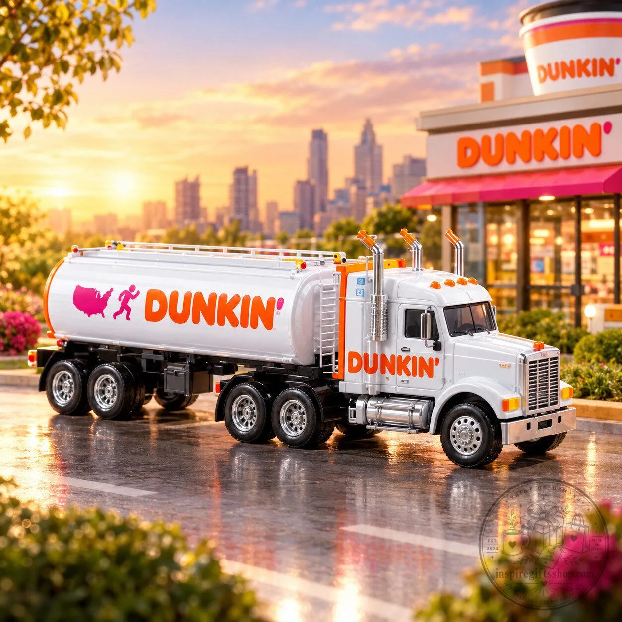Vintage 1995 Dunkin’ Donuts Limited Edition Die-Cast Tractor & Trailer | Coffee Collectible