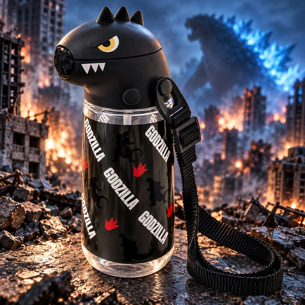 TOHO Godzilla Straw Water Bottle – 420ml 3D Godzilla Head Drink Bottle Godzilla Fan Gift TOHO Godzilla Straw Water Bottle – 420ml 3D Godzilla Head Drink Bottle | Godzilla Fan Gift