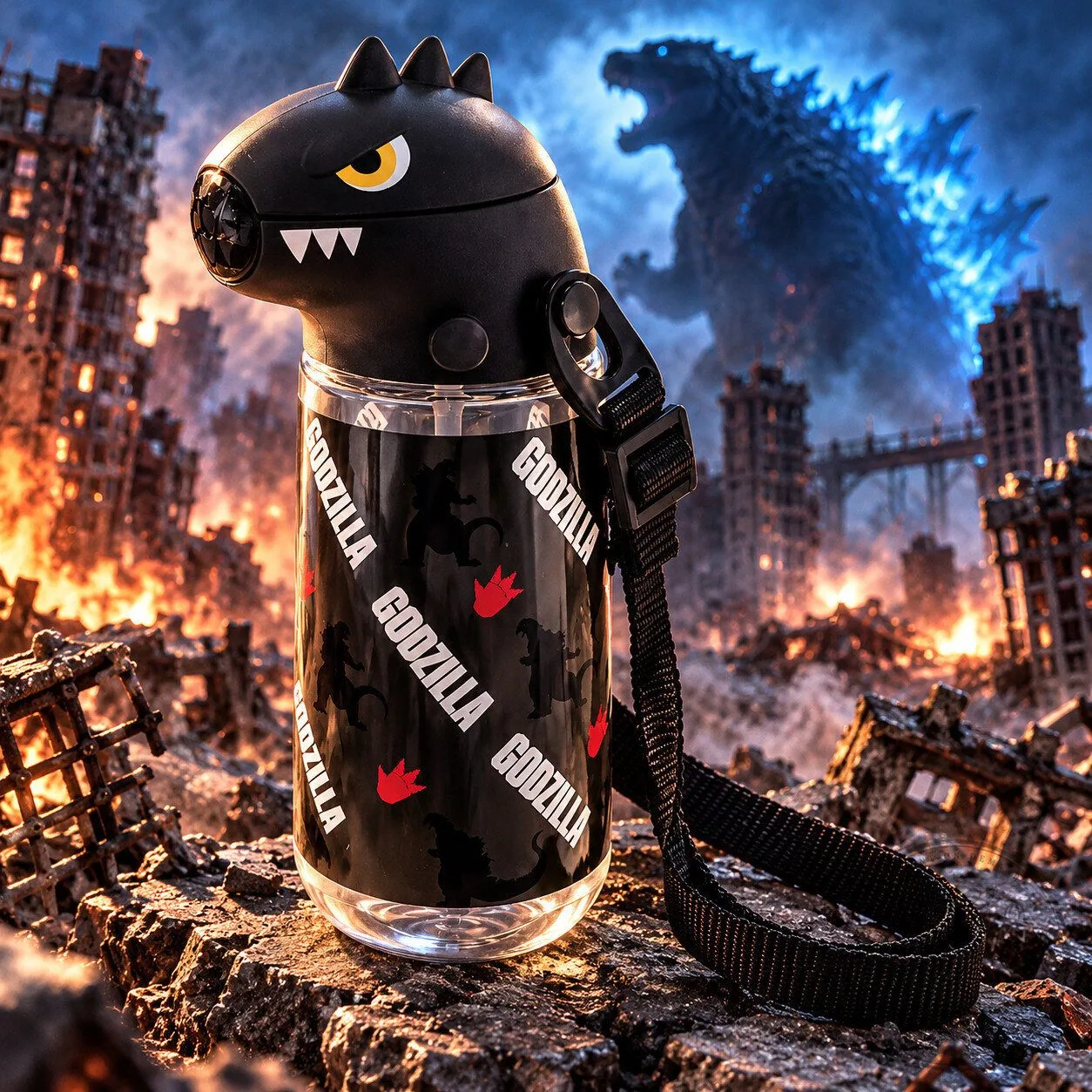 TOHO Godzilla Straw Water Bottle – 420ml 3D Godzilla Head Drink Bottle | Godzilla Fan Gift 6 TOHO Godzilla Straw Water Bottle – 420ml 3D Godzilla Head Drink Bottle | Godzilla Fan Gift
